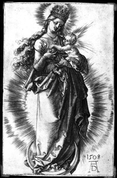 The Virgin and Child on a Crescent with a Starry Crown by Albrecht Dürer