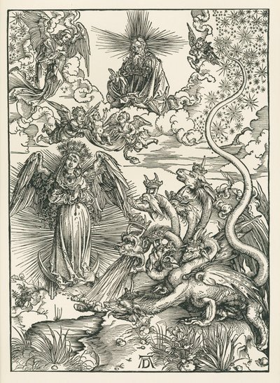 The Woman Clothed with the Sun and the Seven-headed Dragon. The Revelation of Saint John by Albrecht Dürer or Duerer