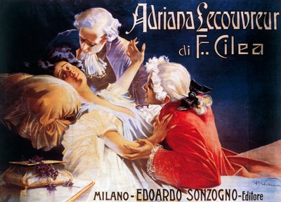 Poster for Opera Adriana Lecouvreur, by Francesco Cilea by Aleardo Villa