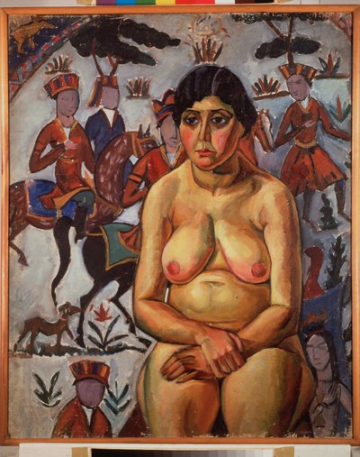 Naked Woman in Front of a Persian Carpet by Aleksandr Aleksandrovich Osmerkin