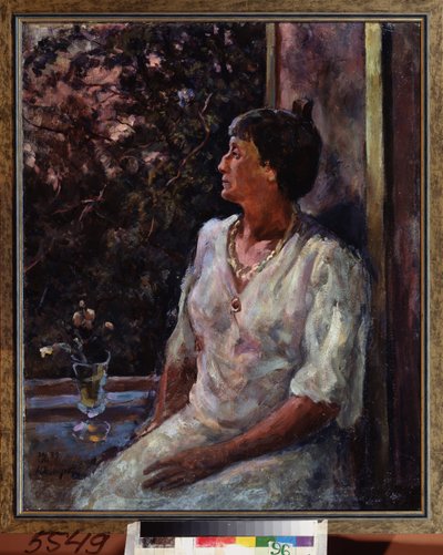 Portrait of poetess Anna Akhmatova (1889-1966) by Aleksandr Aleksandrovich Osmerkin