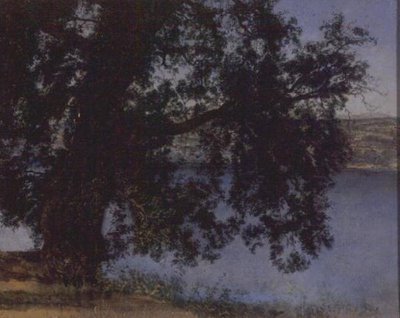 Tree in the Shade above the Water near Castel Gandolfo, before 1846 by Aleksandr Andreevich Ivanov