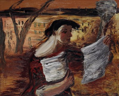 Woman with Leaflets by Aleksandr Davidovic Drevin