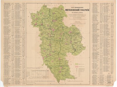 Map of Population of the Mogilev Governorate of Confessions by Aleksandr Fyodorovich Rittikh