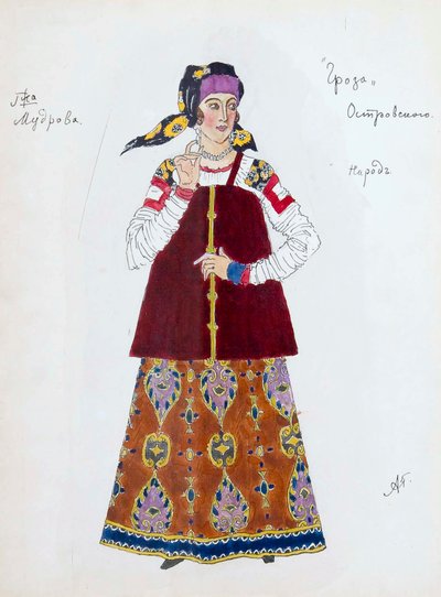 Costume design for the play The Storm by Alexander Ostrovsky, 1916 by Aleksandr Jakovlevic Golovin
