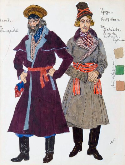 Costume design for the play The Storm by Alexander Ostrovsky by Aleksandr Jakovlevic Golovin