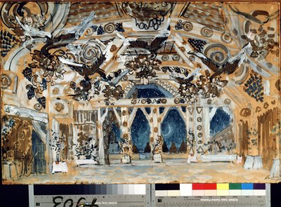 Stage Design for the Theatre Play The Lady from the Sea by H. Ibsen by Aleksandr Jakovlevic Golovin