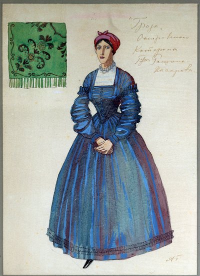 Costume Design for the Play The Storm by A. Ostrovsky by Aleksandr Jakovlevic Golovin