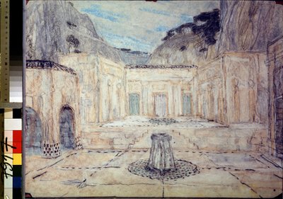 Stage Design for the Tragedy Antigone after Sophocles by Aleksandr Jakovlevic Golovin