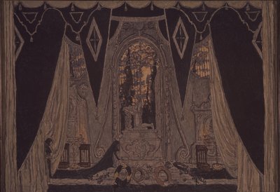 Stage design for the play Don Juan by J.-B. Molière by Aleksandr Jakovlevic Golovin