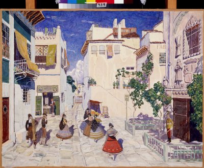 A Street in Seville, Stage Design for the Opera Carmen by Georges Bizet by Aleksandr Jakovlevic Golovin