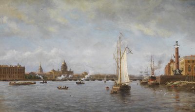 View of the Neva at the Vasilyevsky Island by Aleksandr Karlovich Beggrov