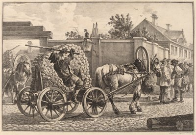 Russian Porter Carrying Wood on a Cart by Aleksandr Osipovich Orlovskii