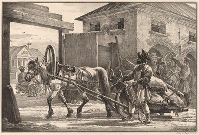 Sled Loaded with Flour Led by an Isvoschik by Aleksandr Osipovich Orlovskii
