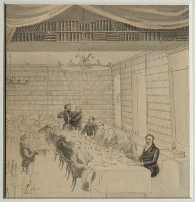 Literary Feasting in the bookstore of Aleksander Smirdin by Aleksandr Pavlovich Bryullov