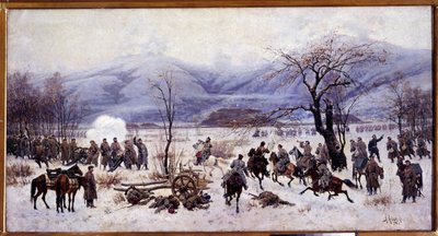 The Fourth Battle of Shipka Pass (1877-1878). Painting by Alexei Danilovich Kivshenko (1851-1895) by Aleksei Danilovich Kivshenko