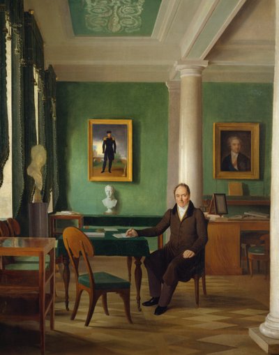Portrait of Prince Viktor Pavlovich Kochubey in His Studio by Aleksei Gavrilovich Venetsianov