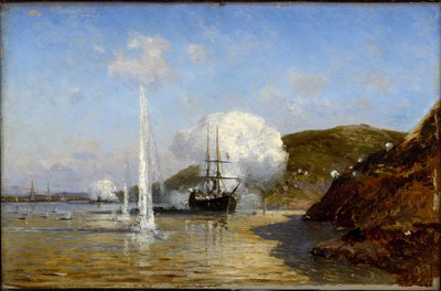 The Action of Nikolai Skrydlov (1844-1918) on the Danube by Aleksei Petrovich Bogolyubov