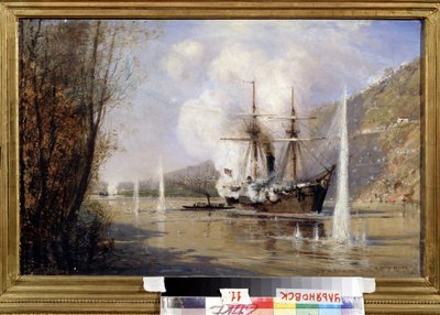 The Russian Destroyer Shutka Attacking the Turkish Ship on 16 June 1877 by Aleksei Petrovich Bogolyubov
