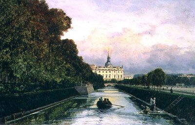 View of the Lebyazhyeva Canal looking towards the Mikhailovsky Palace, St. Petersburg by Aleksei Petrovich Bogolyubov