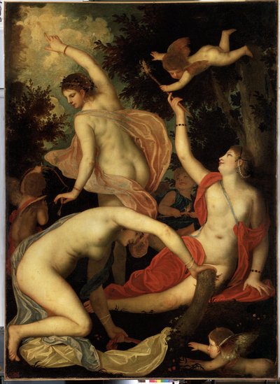 Graces and Cupid by Alessandro Varotari