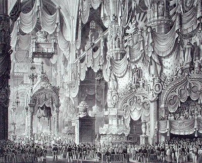 Coronation of Ferdinand I in Milan Cathedral by Alessandro (after) Sanquirico