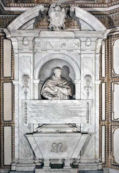 Funeral monument in tribute to Cardinal Giovanni Garcia Mellini with portrait in bust by Alessandro Algardi