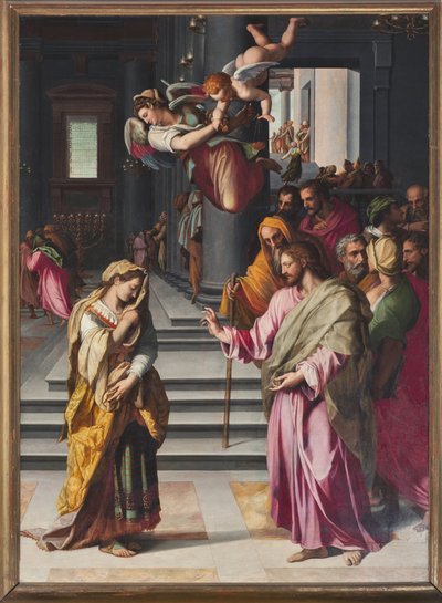 Jesus and the woman taken in adultery by Alessandro Allori
