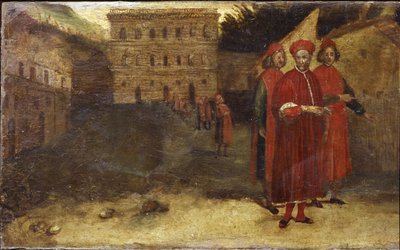 Luca Pitti Italian banker, in front of his palace by Alessandro Allori