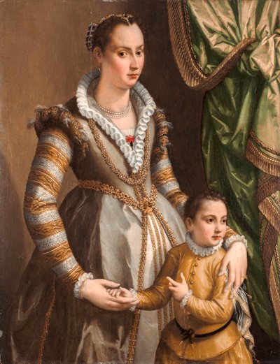 Portrait of a Noblewoman with her Son by Alessandro Allori