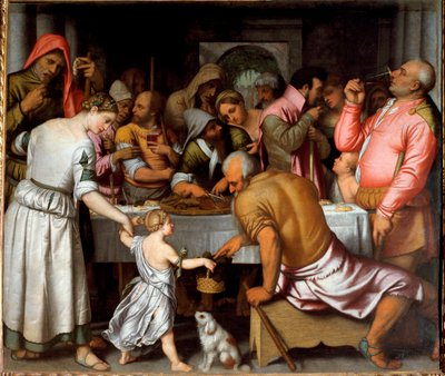 Banquet with Easter Lamb by Alessandro Bonvicino Moretto