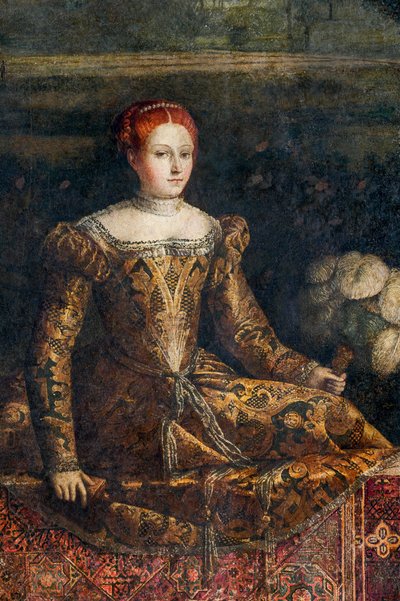 Portrait of a Noblewoman (detail of the Small Room of the Noble Ladies) by Alessandro Bonvicino Moretto