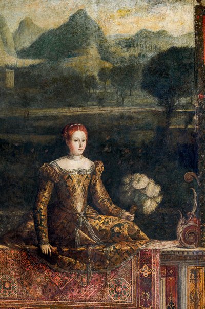 Portrait of a Noblewoman (detail of the Small Room of the Noble Ladies) by Alessandro Bonvicino Moretto