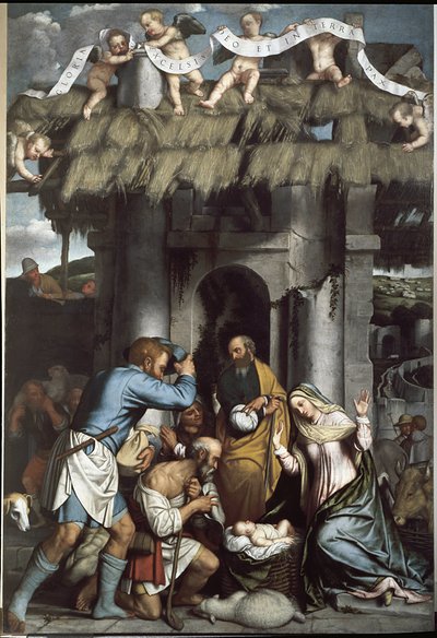 The Adoration of the Shepherds by Alessandro Bonvicino Moretto