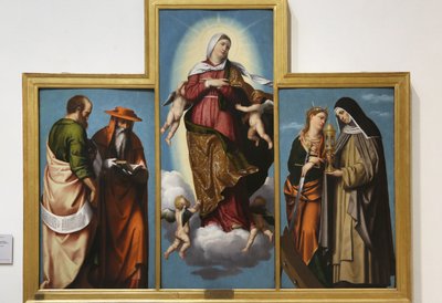 The Assumption of the Virgin with St. Mark and St. Jerome, St. Catherine of Alexandria and St. Clare, c.1529 by Alessandro Bonvicino Moretto