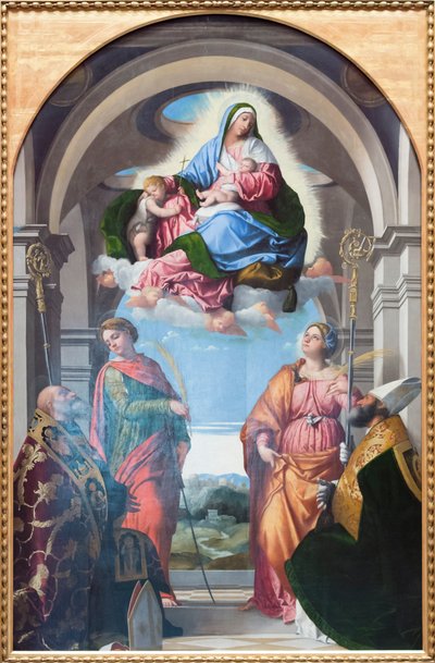 The Virgin and Child and Infant Saint John by Alessandro Bonvicino Moretto