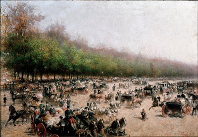 View of Carriages Traffic Near Porta Venezia in Milan (c.1850) by Alessandro Durini