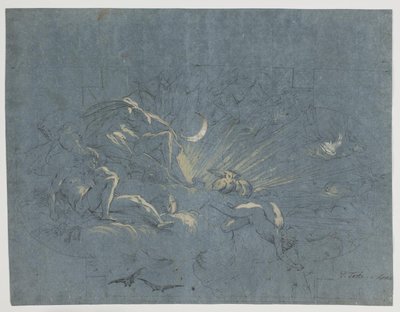 Selene and Endymion, Design for a Ceiling Painting by Alessandro Gherardini