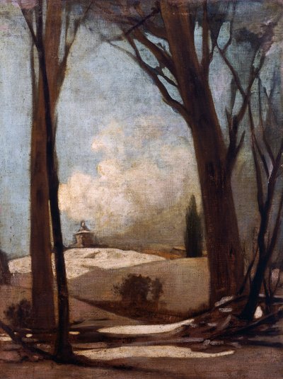 Snowy landscape with San Luca by Alessandro Guardassoni