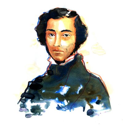 Charles-Alexis-Henri Clerel de Tocqueville (1805-59) - Portrait of Alexis de Tocqueville (Alexis Charles Henri Cleral de Tocqueville) (1805 - 1859), French historian and politician by Alessandro Lonati