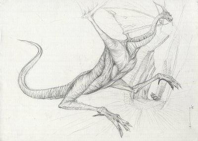 A Dragon (Pencil Sketch) by Alessandro Lonati