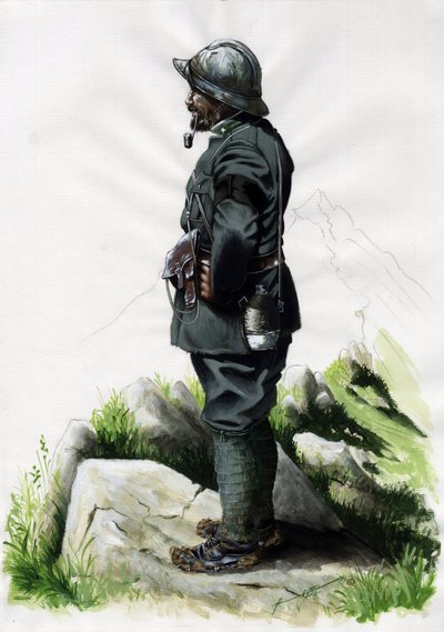 Alpine Hunter Officer of the Italian Army by Alessandro Lonati
