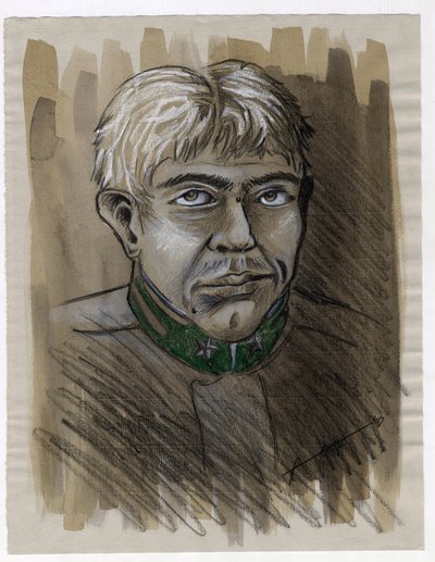 First World War 1914-1918: portrait of a young alpine hunter soldier of the Italian army in 1915 by Alessandro Lonati