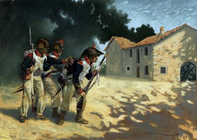 First Empire: Grenadiers of the French Infantry on Patrol During the Italian Campaigns by Alessandro Lonati
