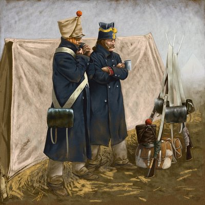 French Winter Bivouac, First Empire by Alessandro Lonati