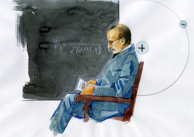Portrait of the German physicist Max Planck (1868-1947) by Alessandro Lonati