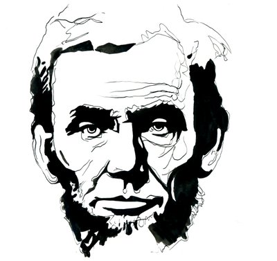 Portrait of American president Abraham Lincoln by Alessandro Lonati