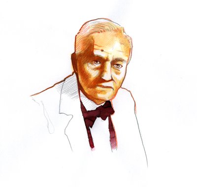 Portrait of Alexander Fleming, Scottish biologist by Alessandro Lonati