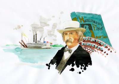 Portrait of Mark Twain by Alessandro Lonati