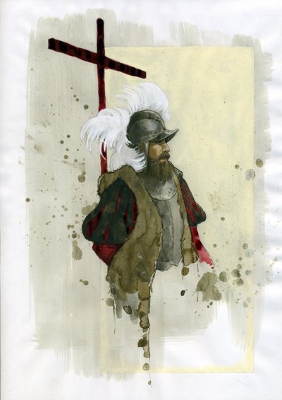 Portrait of Hernan Cortez by Alessandro Lonati